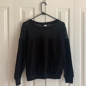 Black Mesh Top Long Sleeve